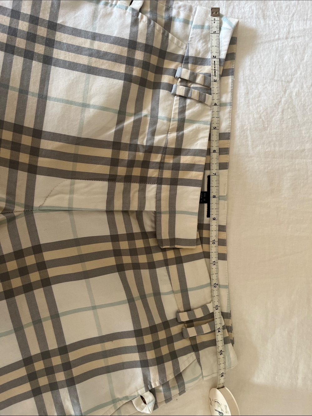 Burberry Cream Plaid Cropped Pants - Picture 7 of 7
